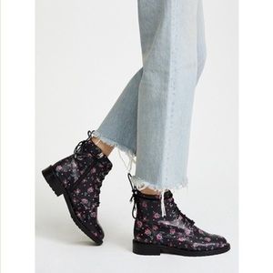 Rebecca Minkoff Floral Gerry Combat Ankle Boots Spring Summer Grunge